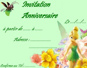 carte anniversaire fee clochette
